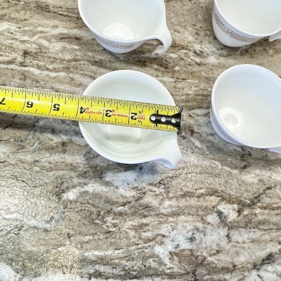 4 Vintage Corelle Woodland Coffee Tea Mugs Cups Hook Open Handle Brown & White - Picture 6 of 7